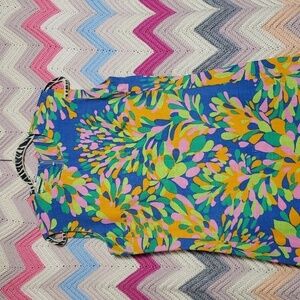 Strelitz in a moygazmel pure irish linen 60s colourful dress large